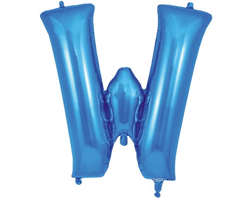 34in LETTER W BLUE JUMBO FOIL BALLOON