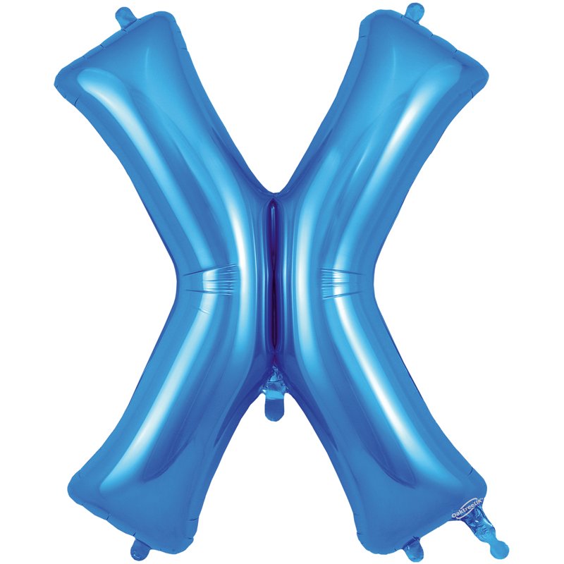 34in LETTER X BLUE JUMBO FOIL BALLOON