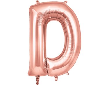 34in LETTER D ROSE GOLD JUMBO FOIL BALLOON