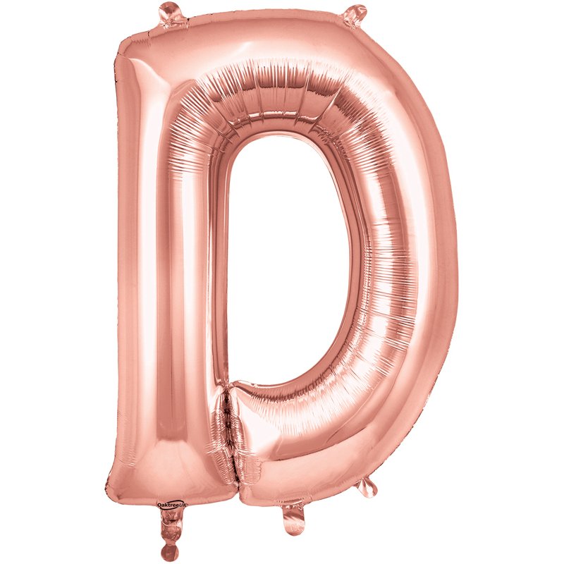 34in LETTER D ROSE GOLD JUMBO FOIL BALLOON