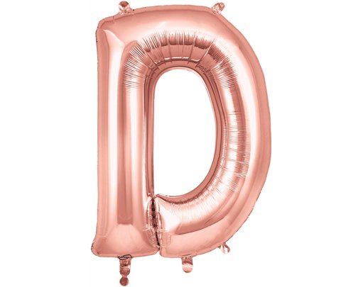 34in LETTER D ROSE GOLD JUMBO FOIL BALLOON