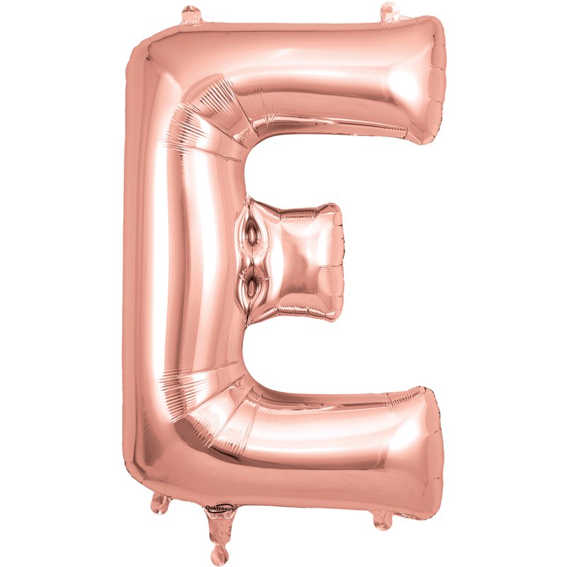 34in LETTER E ROSE GOLD JUMBO FOIL BALLOON