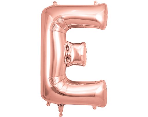 34in LETTER E ROSE GOLD JUMBO FOIL BALLOON