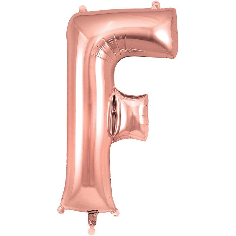 34in LETTER F ROSE GOLD JUMBO FOIL BALLOON