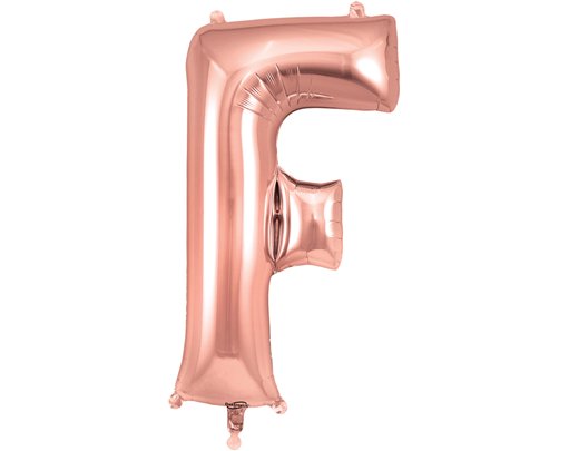 34in LETTER F ROSE GOLD JUMBO FOIL BALLOON