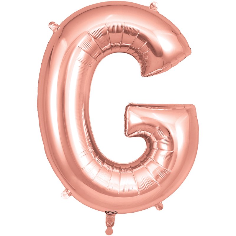 34in LETTER G ROSE GOLD JUMBO FOIL BALLOON