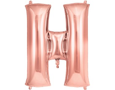34in LETTER H ROSE GOLD JUMBO FOIL BALLOON