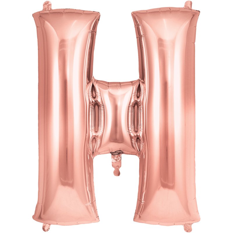 34in LETTER H ROSE GOLD JUMBO FOIL BALLOON