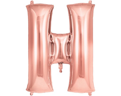 34in LETTER H ROSE GOLD JUMBO FOIL BALLOON