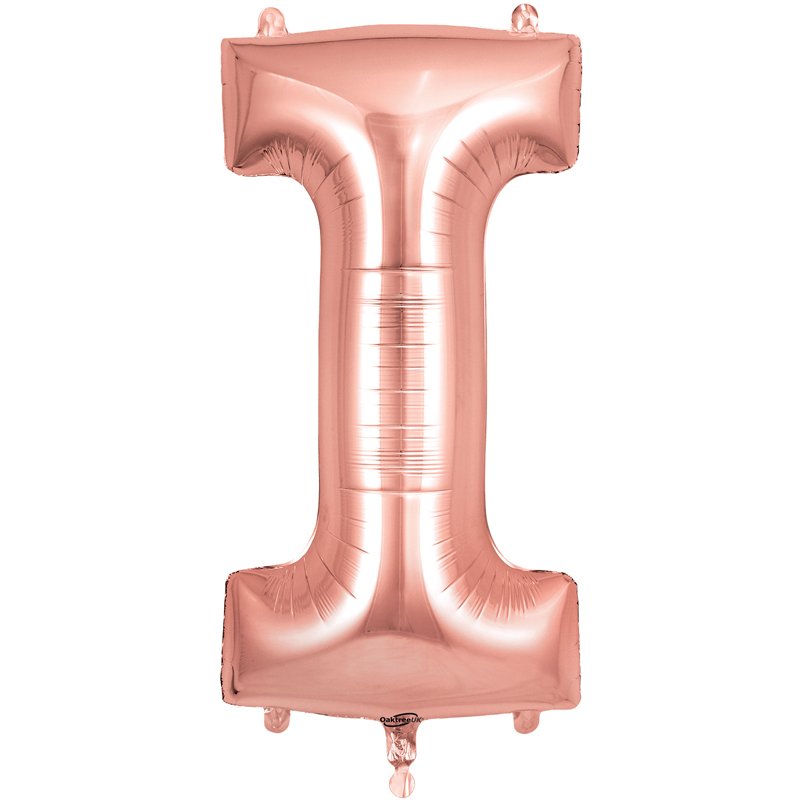 34in LETTER I ROSE GOLD JUMBO FOIL BALLOON