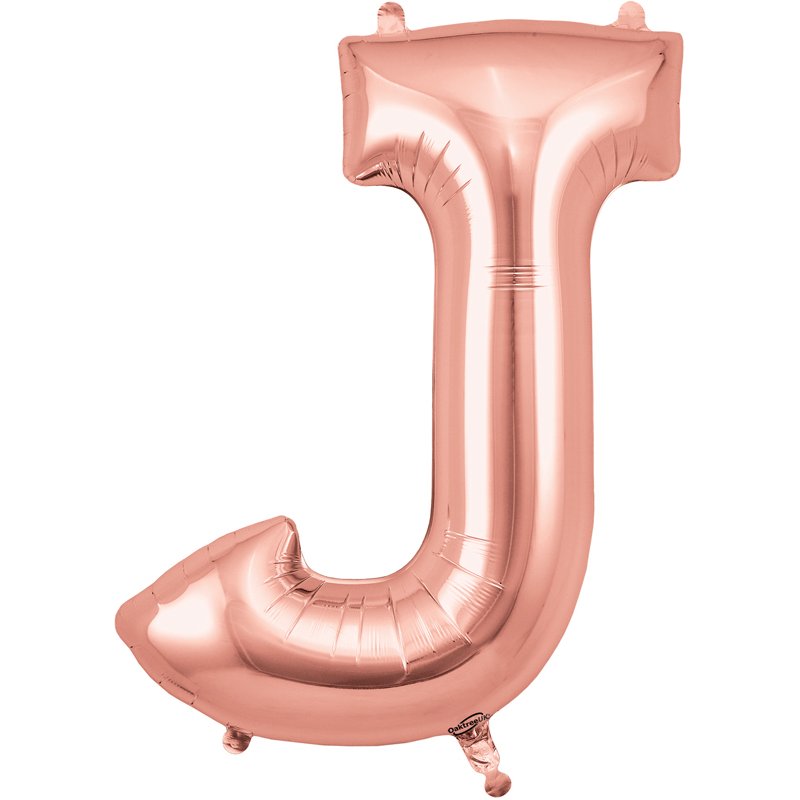 34in LETTER J ROSE GOLD JUMBO FOIL BALLOON