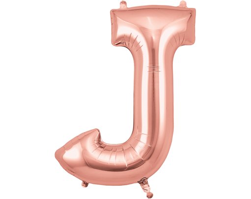 34in LETTER J ROSE GOLD JUMBO FOIL BALLOON