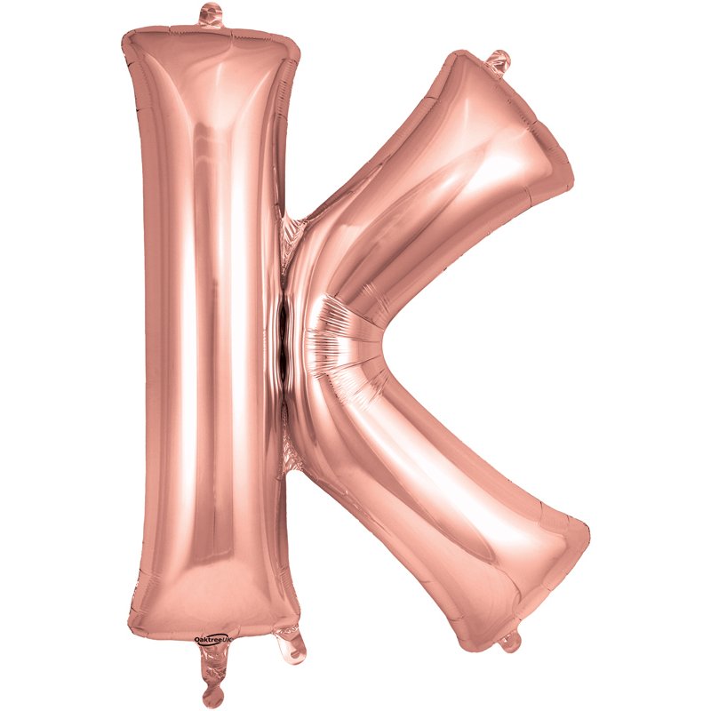 34in LETTER K ROSE GOLD JUMBO FOIL BALLOON