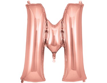 34in LETTER M ROSE GOLD JUMBO FOIL BALLOON