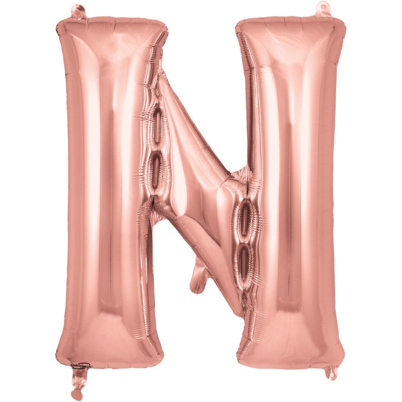 34in LETTER N ROSE GOLD JUMBO FOIL BALLOON