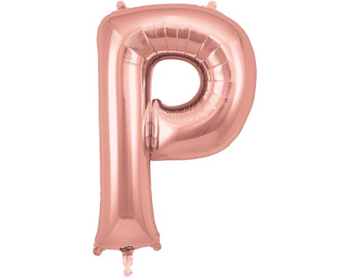 34in LETTER P ROSE GOLD JUMBO FOIL BALLOON