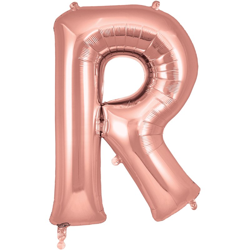 34in LETTER R ROSE GOLD JUMBO FOIL BALLOON