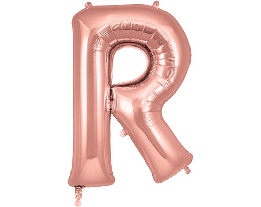 34in LETTER R ROSE GOLD JUMBO FOIL BALLOON