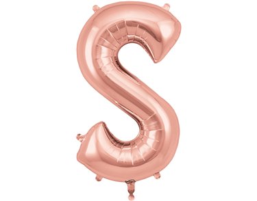 34in LETTER S ROSE GOLD JUMBO FOIL BALLOON