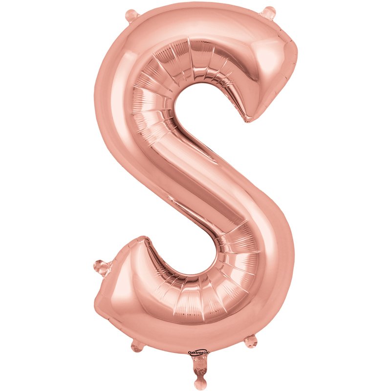 34in LETTER S ROSE GOLD JUMBO FOIL BALLOON