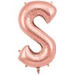 34in LETTER S ROSE GOLD JUMBO FOIL BALLOON