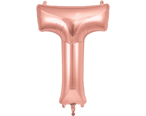 34in LETTER T ROSE GOLD JUMBO FOIL BALLOON