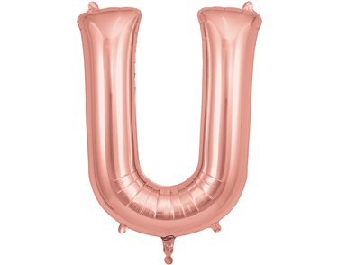 34in LETTER U ROSE GOLD JUMBO FOIL BALLOON