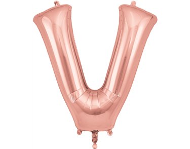 34in LETTER V ROSE GOLD JUMBO FOIL BALLOON