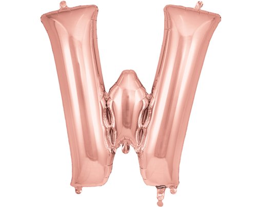 34in LETTER W ROSE GOLD JUMBO FOIL BALLOON