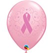 6PK 11in BREAST CANCER AWARENESS WRAP QUALATEX