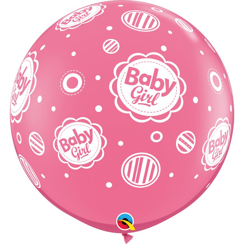 2PK 3ft BABY GIRL DOTS-A-RND QUALATEX