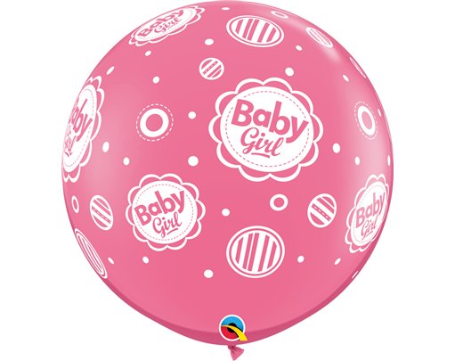 2PK 3ft BABY GIRL DOTS-A-RND QUALATEX