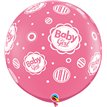 2PK 3ft BABY GIRL DOTS-A-RND QUALATEX