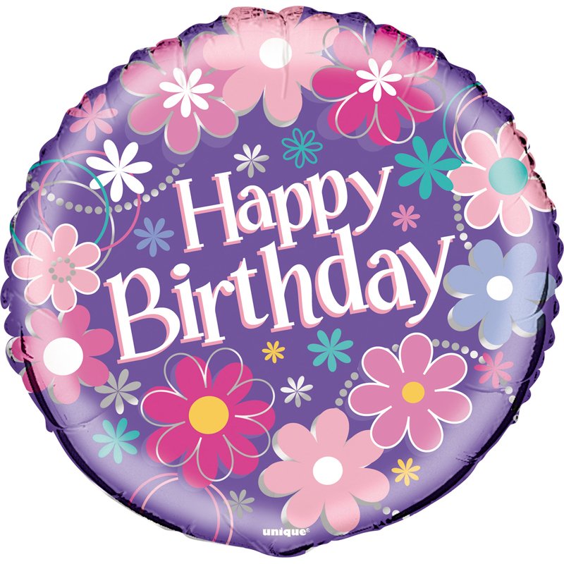18in BIRTHDAY BLOSSOM FOIL BALLOON