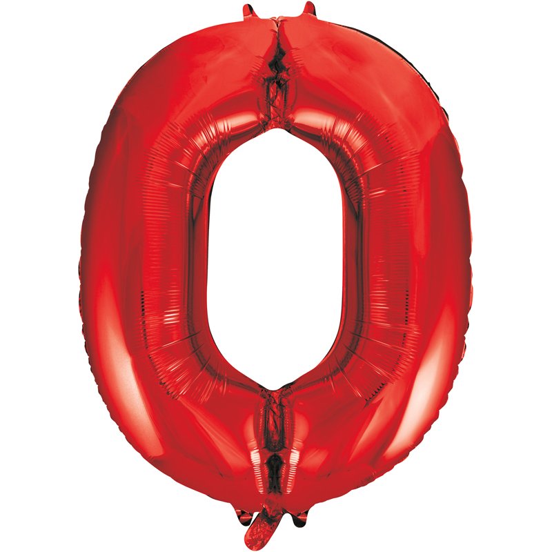 34in RED NO.0 JUMBO FOIL BALLOON
