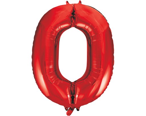 34in RED NO.0 JUMBO FOIL BALLOON