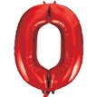 34in RED NO.0 JUMBO FOIL BALLOON