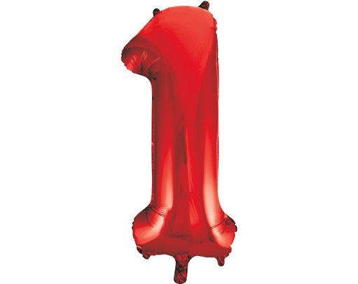 34in RED NO.1 JUMBO FOIL BALLOON