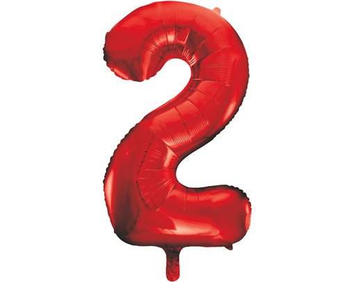 34in RED NO.2 JUMBO FOIL BALLOON