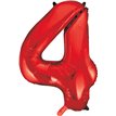 34in RED NO.4 JUMBO FOIL BALLOON