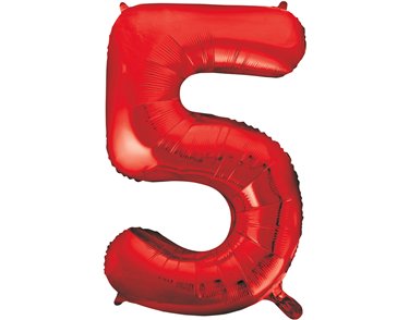 34in RED NO.5 JUMBO FOIL BALLOON