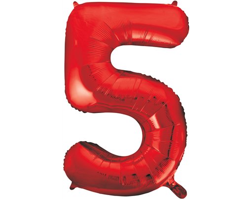 34in RED NO.5 JUMBO FOIL BALLOON