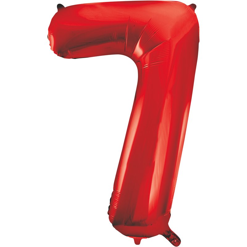 34in RED NO.7 JUMBO FOIL BALLOON