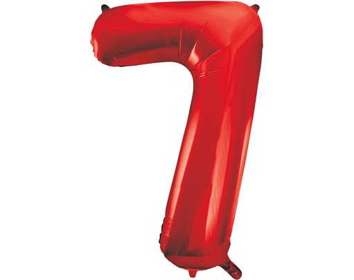 34in RED NO.7 JUMBO FOIL BALLOON