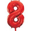 34in RED NO.8 JUMBO FOIL BALLOON