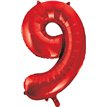 34in RED NO.9 JUMBO FOIL BALLOON