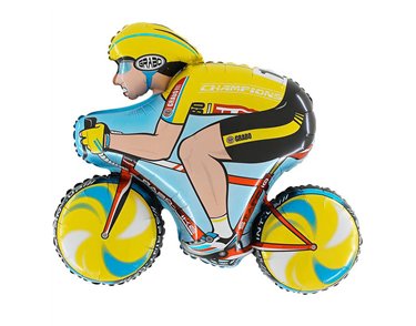 34in YELLOW CYCLIST JUMO FOIL BALLOON