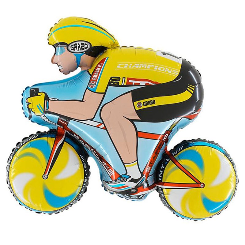 34in YELLOW CYCLIST JUMO FOIL BALLOON