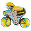 34in YELLOW CYCLIST JUMO FOIL BALLOON