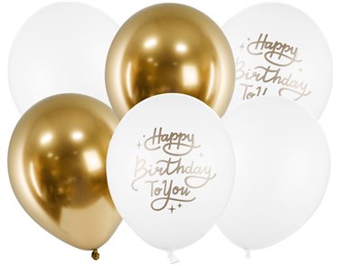 6pk 30cm HAPPY BIRTHDAY BOUQUET BALLOON PACK